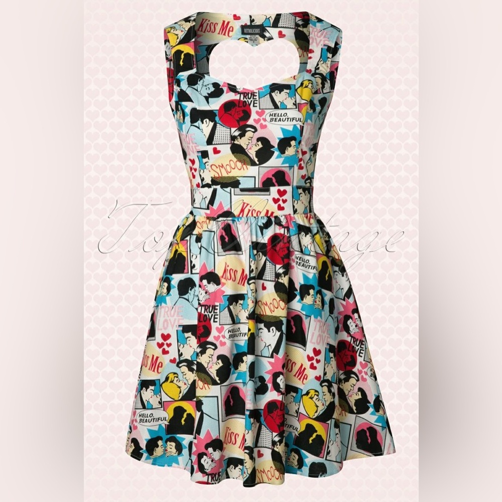 Retrolicious Colorful Printed Women's Mini Dress medium